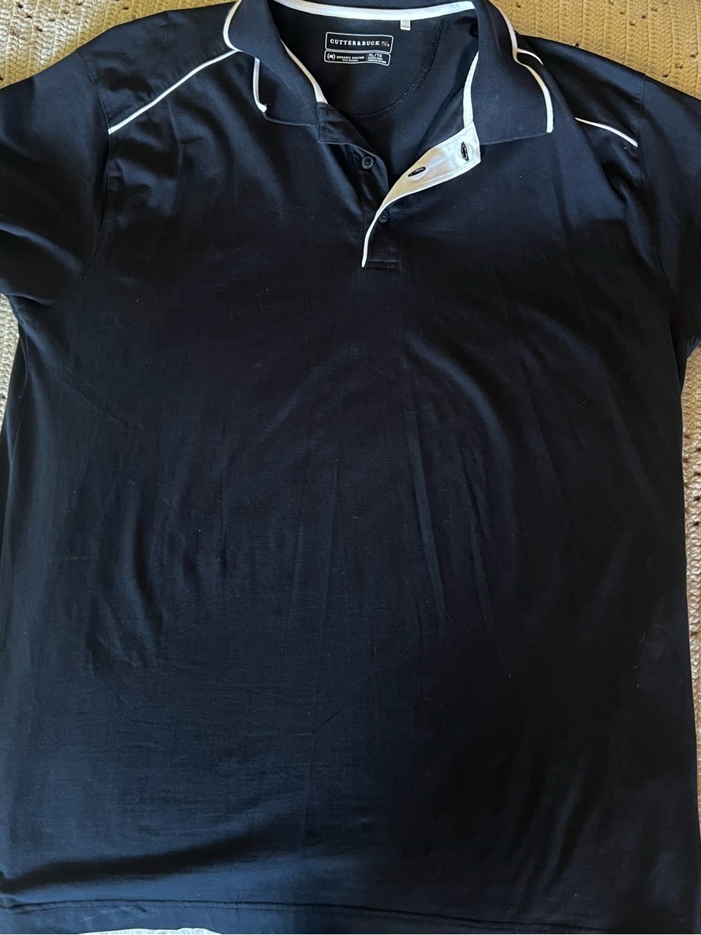 Black Polo Shirt with White Trim